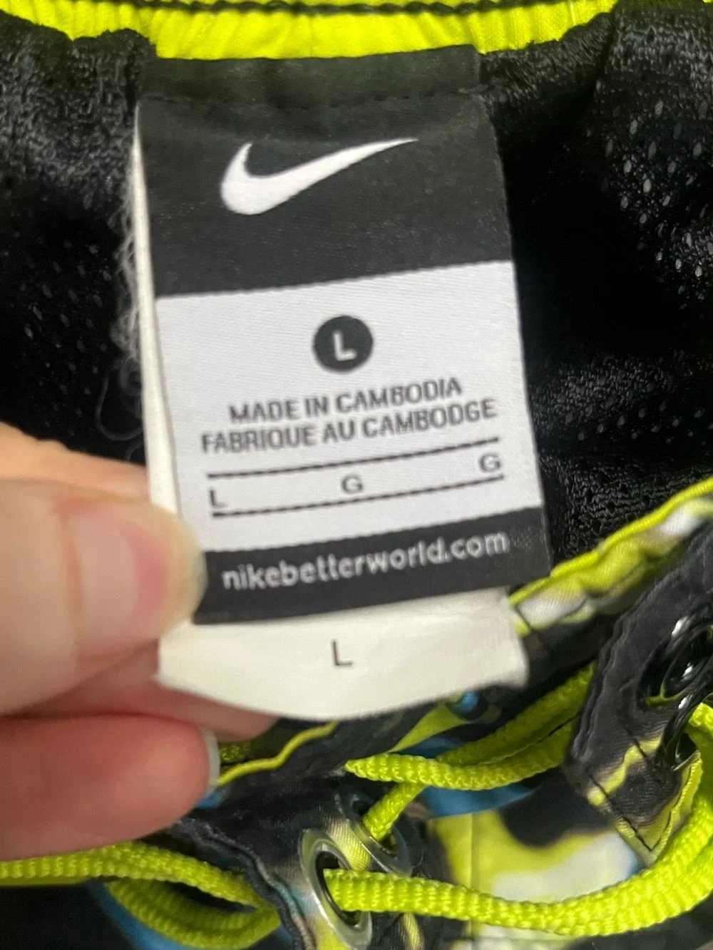 Nike Men’s Board Short Lined Swimsuit Trunks Cargo Black Blue Green Size L